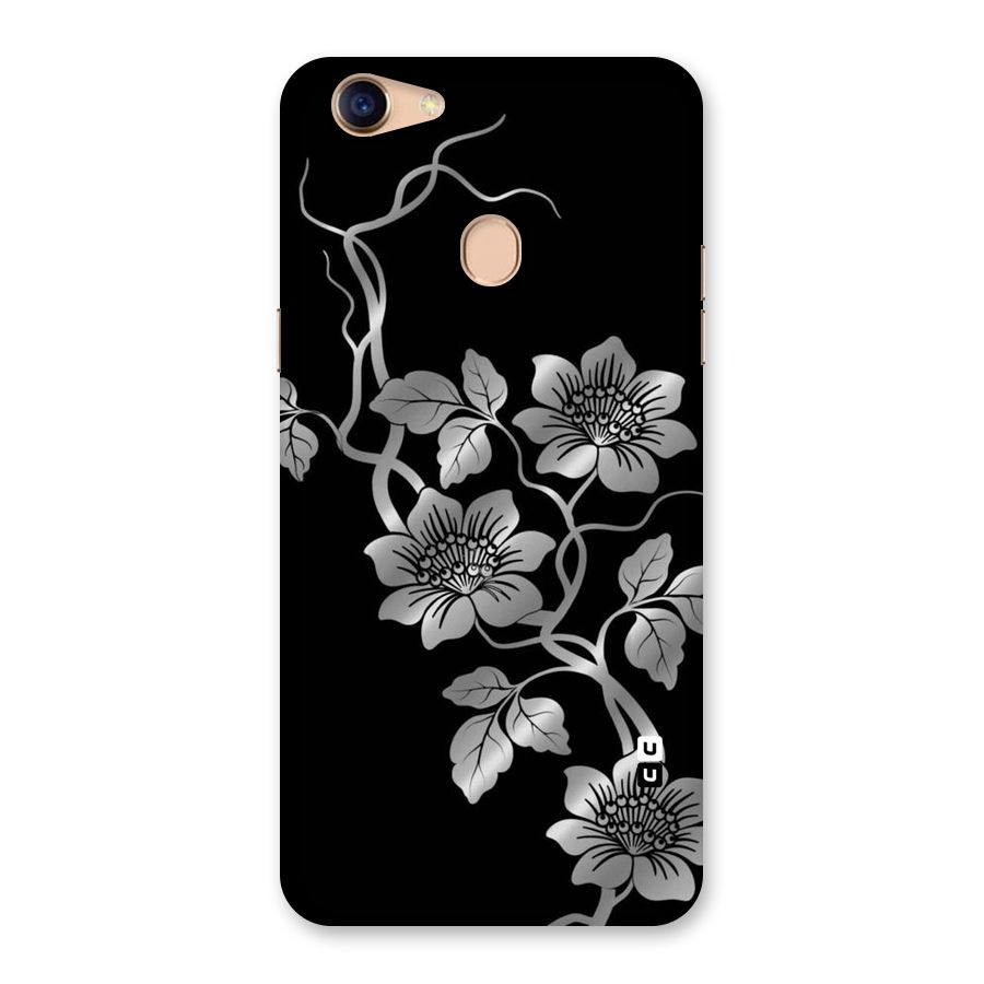 Silver Grey Flowers Back Case for Oppo F5