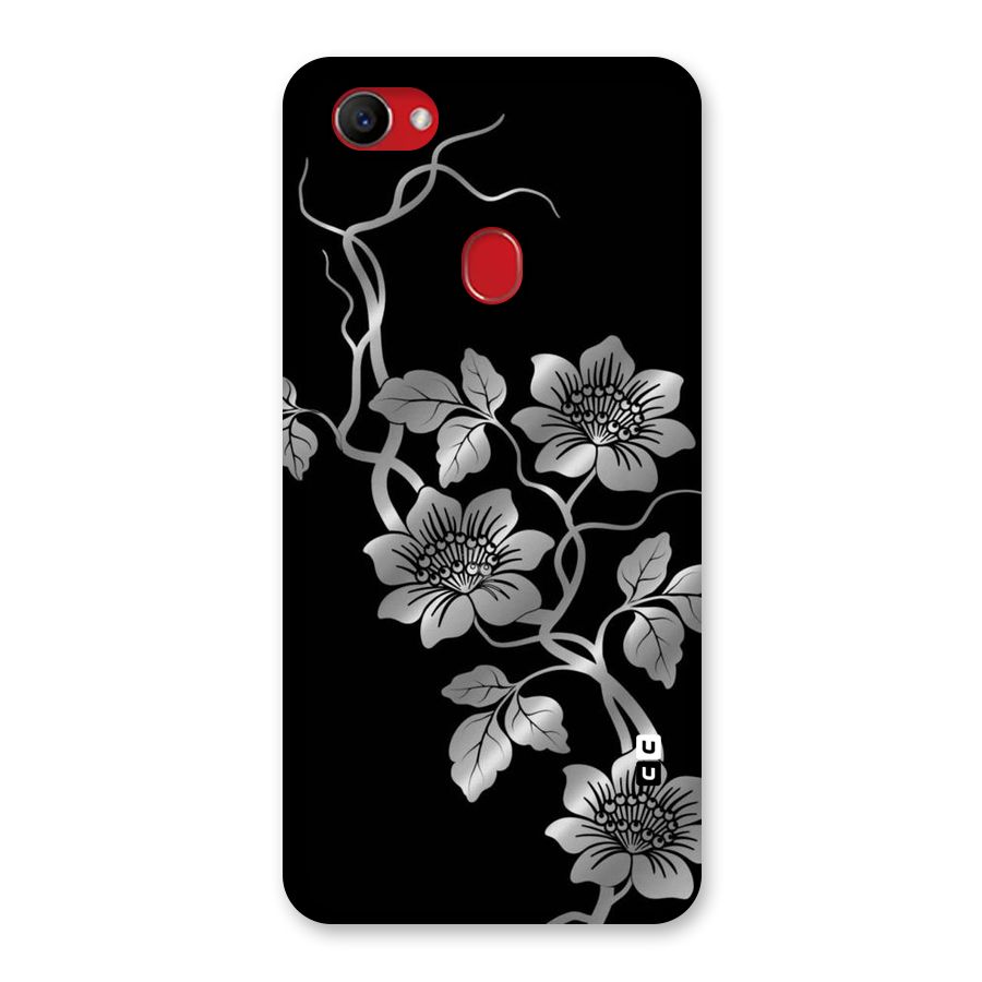 Silver Grey Flowers Back Case for Oppo F7