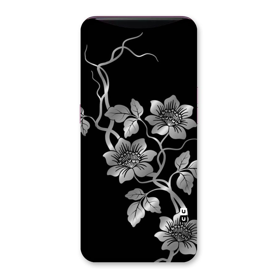 Silver Grey Flowers Back Case for Oppo Find X