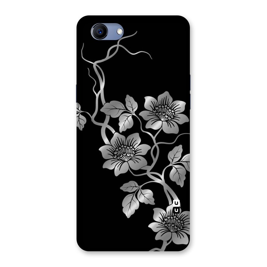 Silver Grey Flowers Back Case for Oppo Realme 1