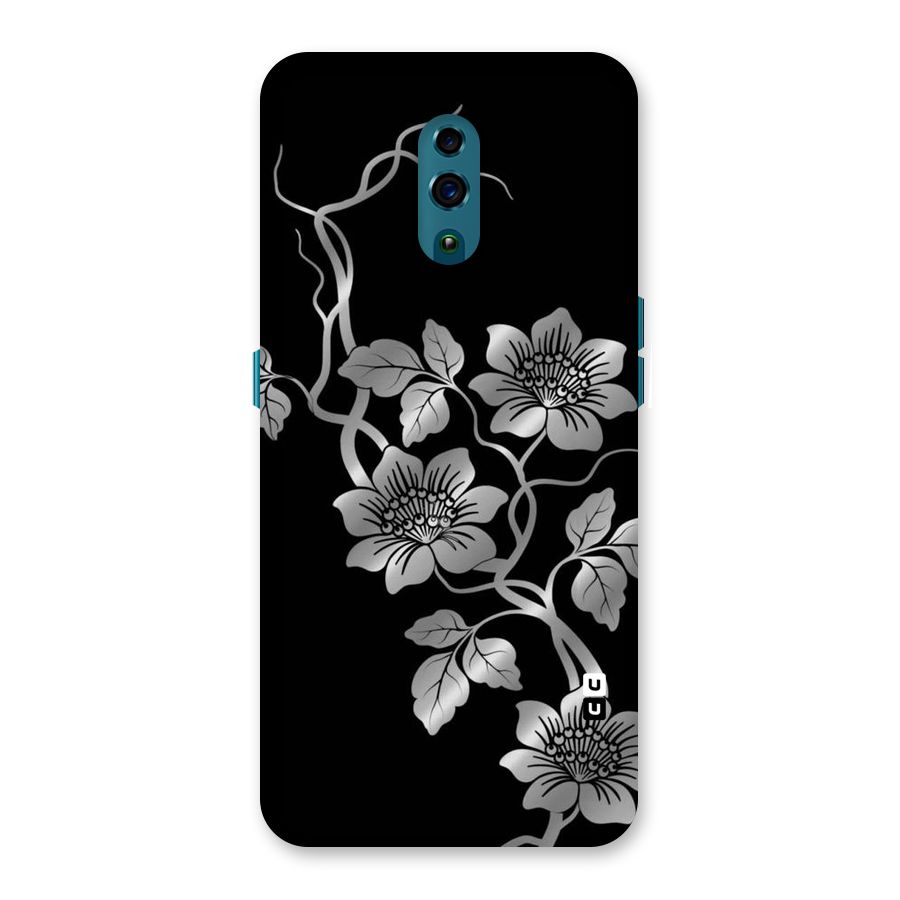 Silver Grey Flowers Back Case for Oppo Reno