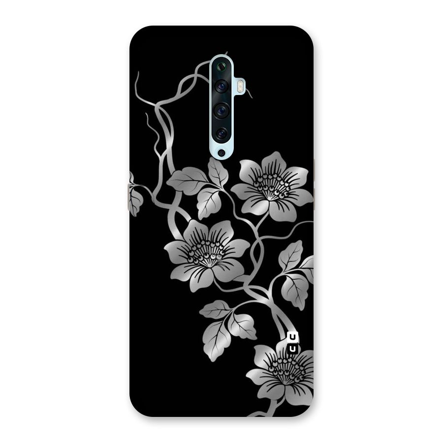 Silver Grey Flowers Back Case for Oppo Reno2 Z