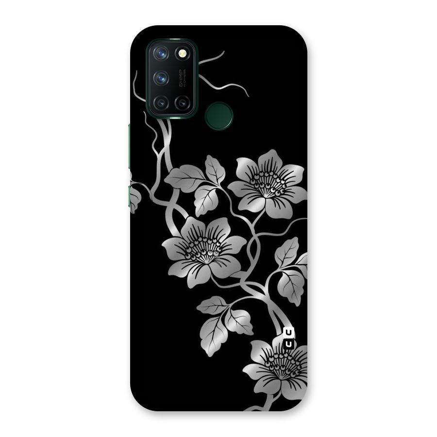 Silver Grey Flowers Back Case for Realme 7i