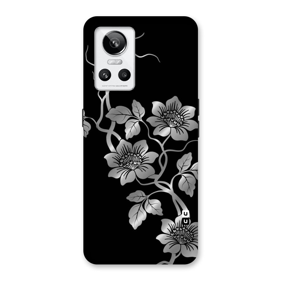 Silver Grey Flowers Back Case for Realme GT Neo 3