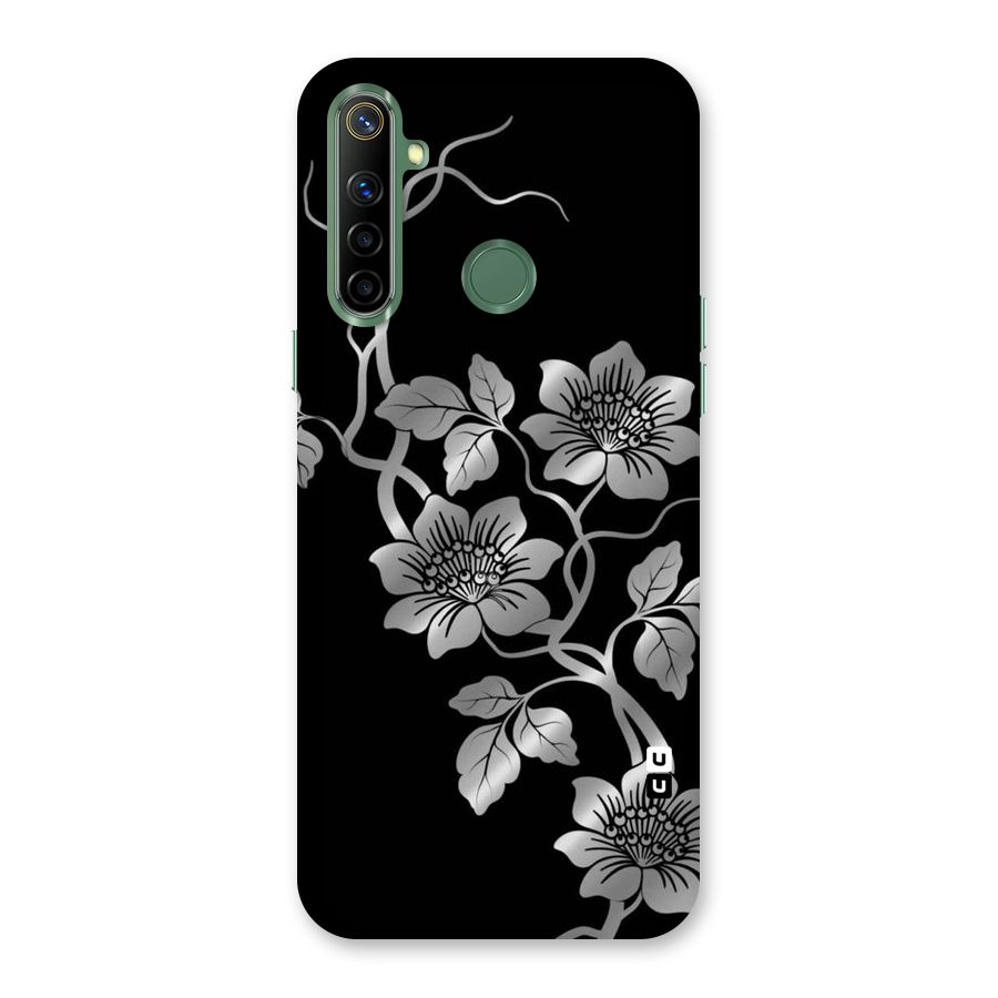 Silver Grey Flowers Back Case for Realme Narzo 10