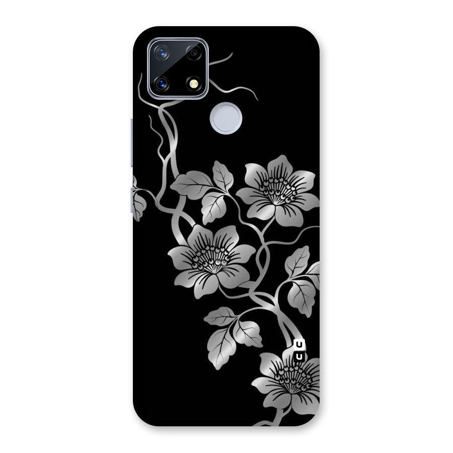 Silver Grey Flowers Back Case for Realme Narzo 20