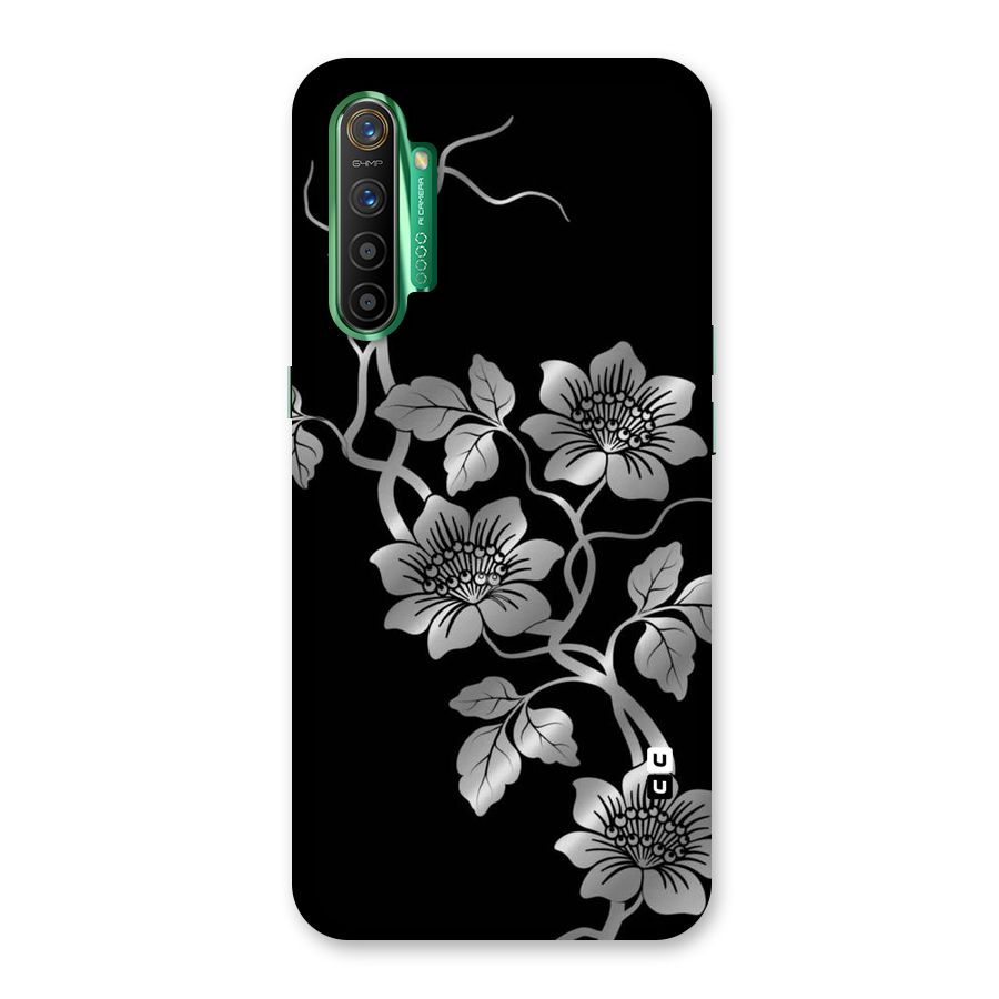 Silver Grey Flowers Back Case for Realme X2
