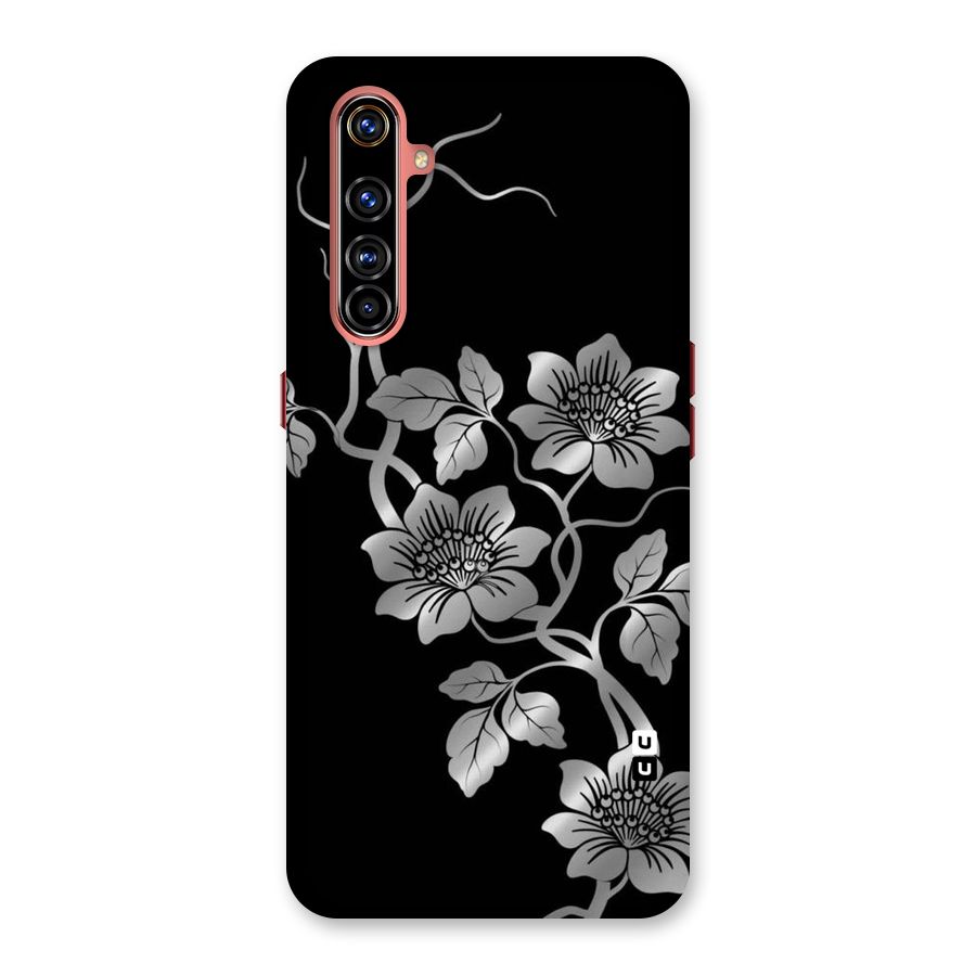 Silver Grey Flowers Back Case for Realme X50 Pro