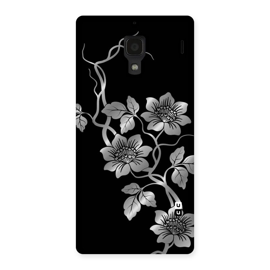 Silver Grey Flowers Back Case for Redmi 1S