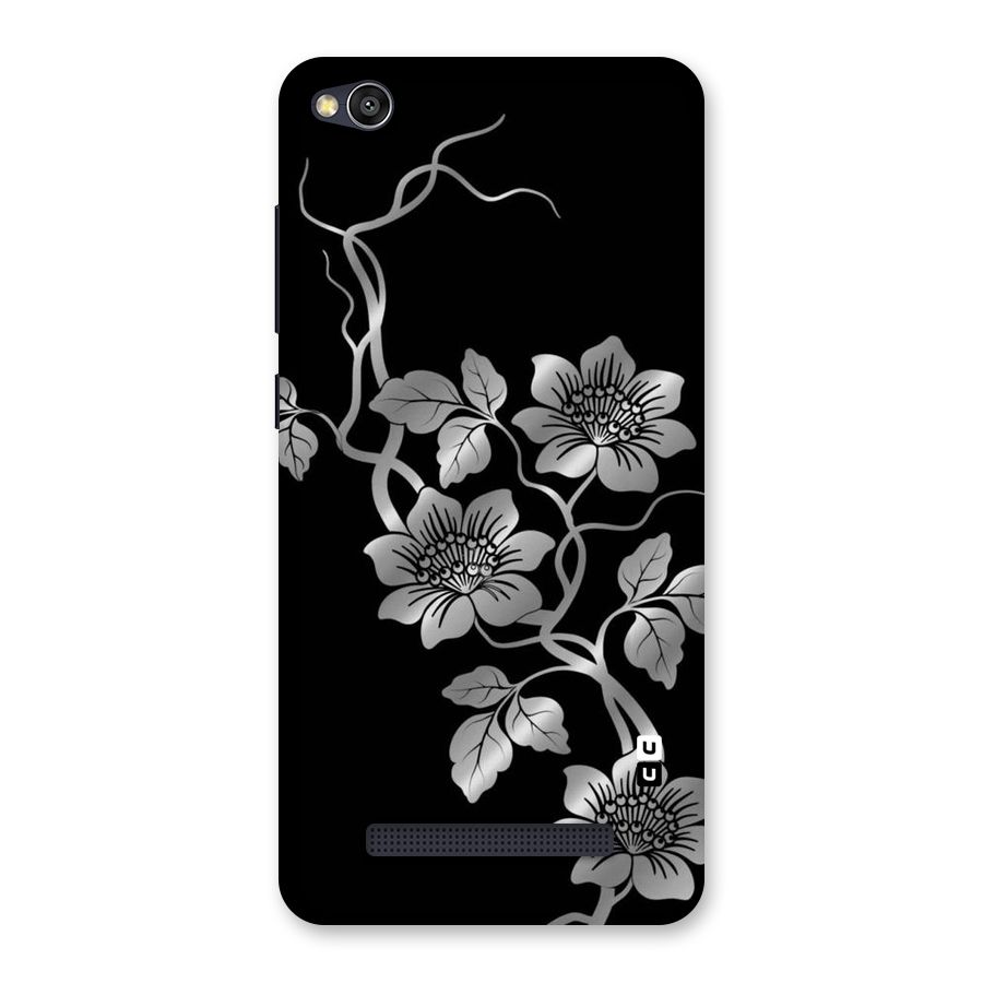 Silver Grey Flowers Back Case for Redmi 4A