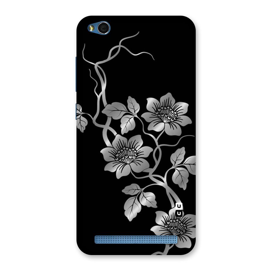 Silver Grey Flowers Back Case for Redmi 5A