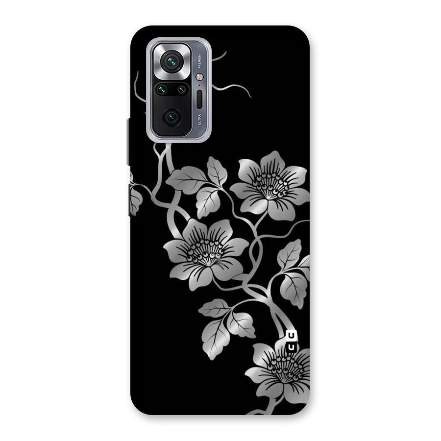 Silver Grey Flowers Back Case for Redmi Note 10 Pro Max