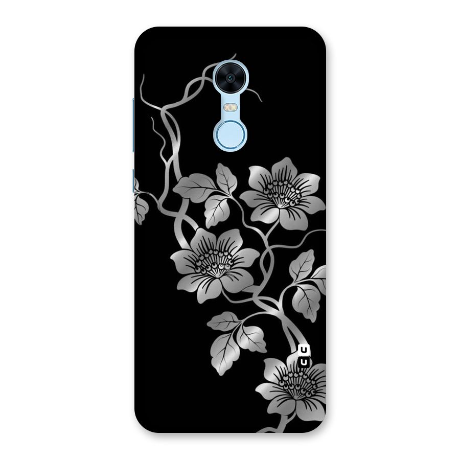 Silver Grey Flowers Back Case for Redmi Note 5