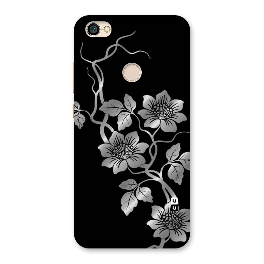 Silver Grey Flowers Back Case for Redmi Y1 2017