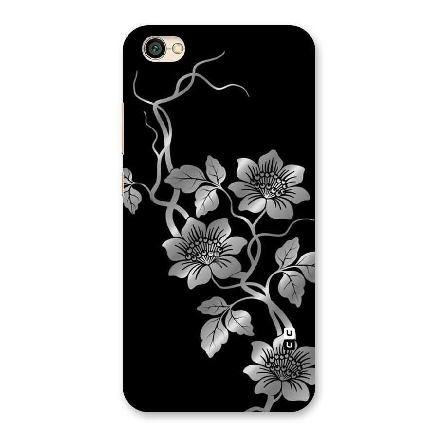 Silver Grey Flowers Back Case for Redmi Y1 Lite