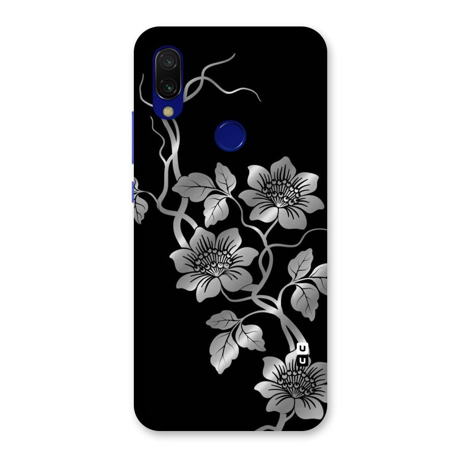 Silver Grey Flowers Back Case for Redmi Y3