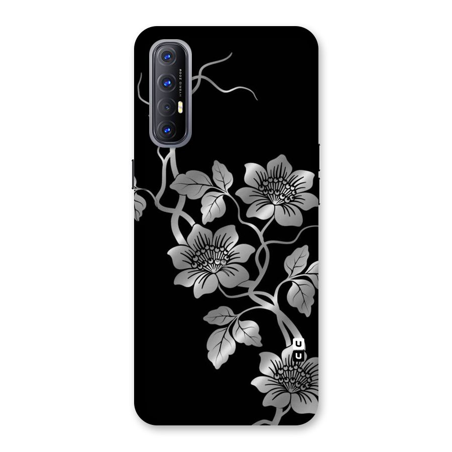 Silver Grey Flowers Back Case for Reno3 Pro