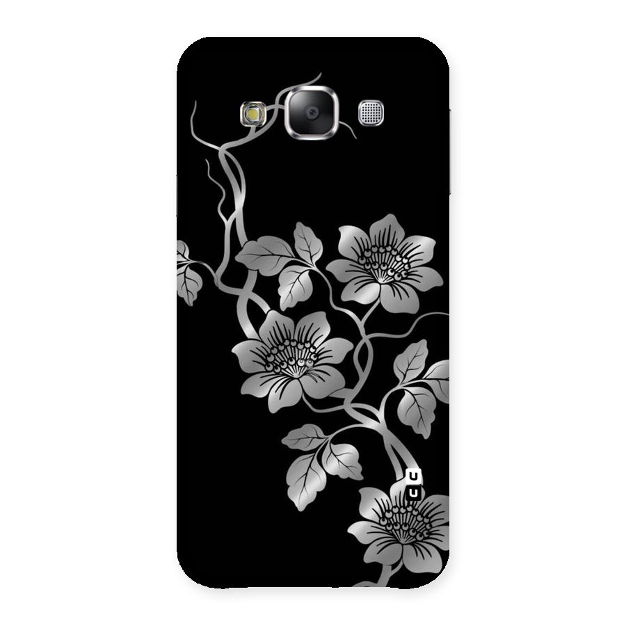 Silver Grey Flowers Back Case for Samsung Galaxy E5