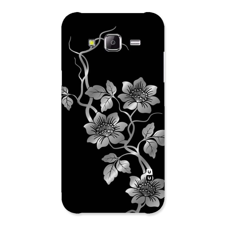 Silver Grey Flowers Back Case for Samsung Galaxy J2 Prime