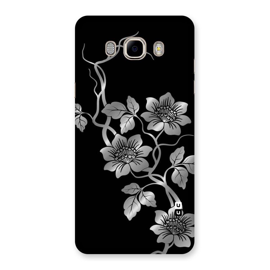 Silver Grey Flowers Back Case for Samsung Galaxy J7 2016