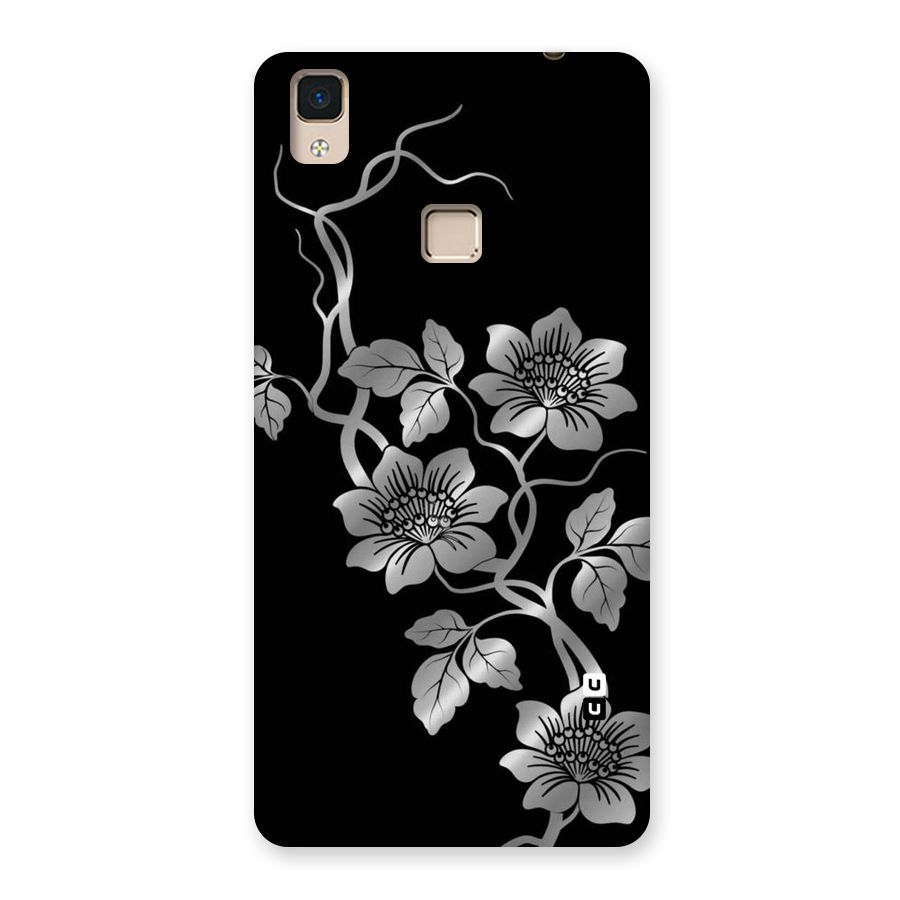 Silver Grey Flowers Back Case for V3 Max
