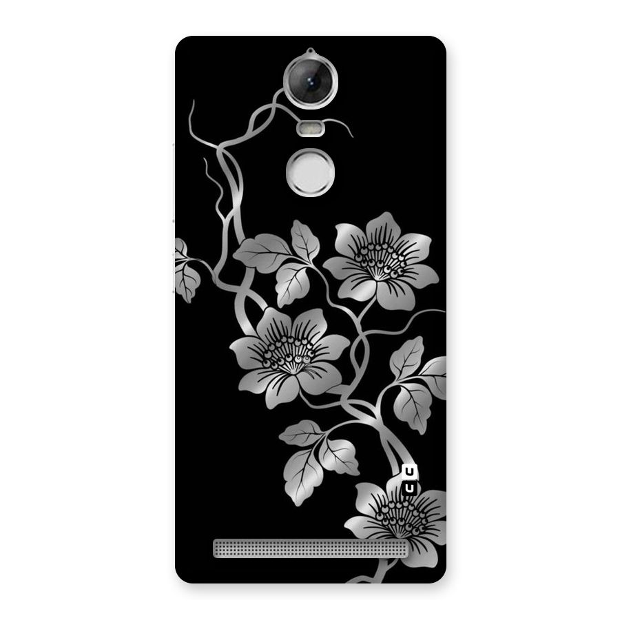 Silver Grey Flowers Back Case for Vibe K5 Note