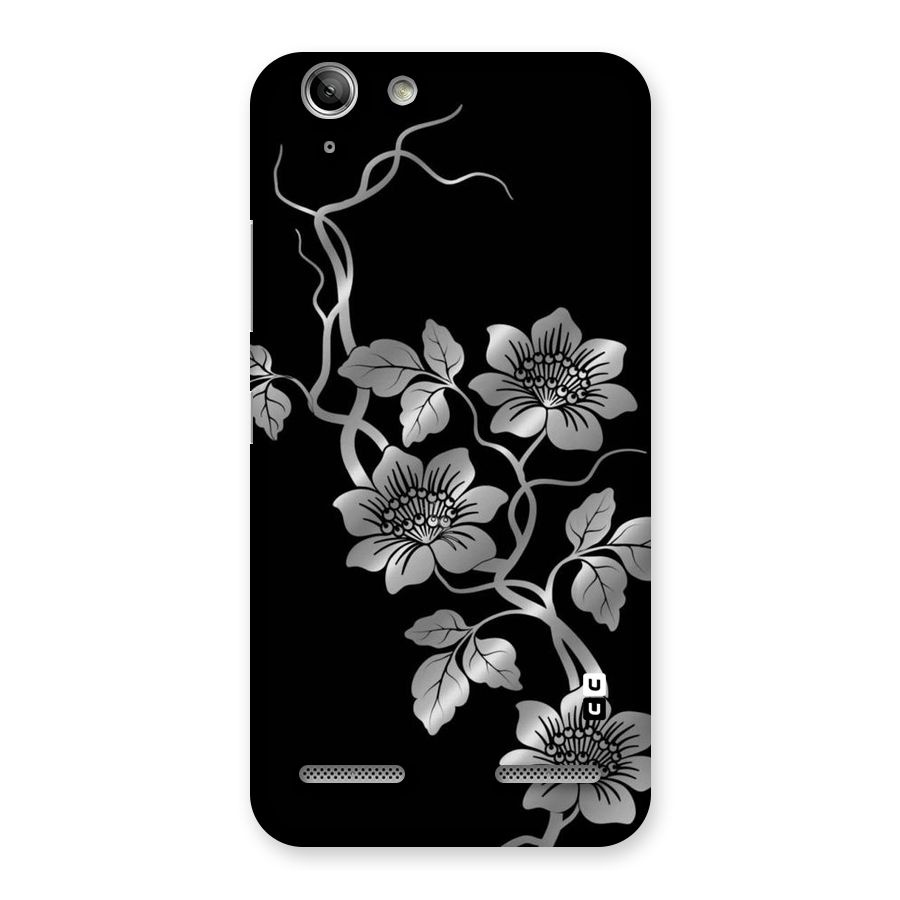 Silver Grey Flowers Back Case for Vibe K5 Plus