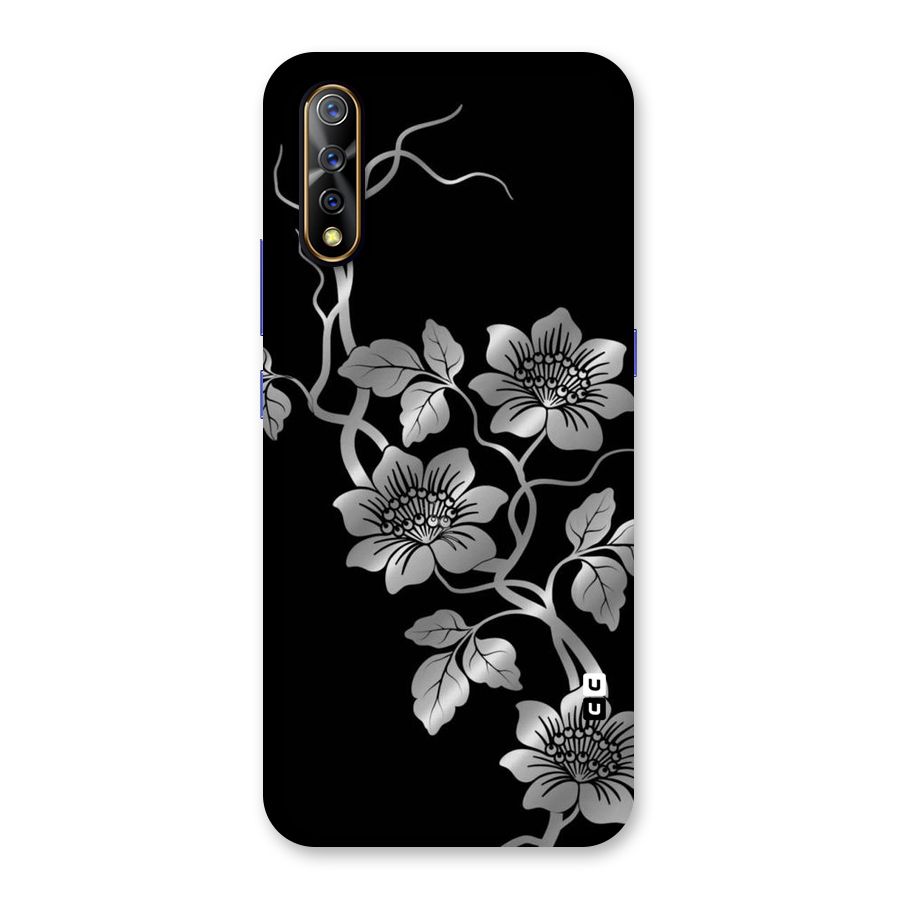 Silver Grey Flowers Back Case for Vivo S1