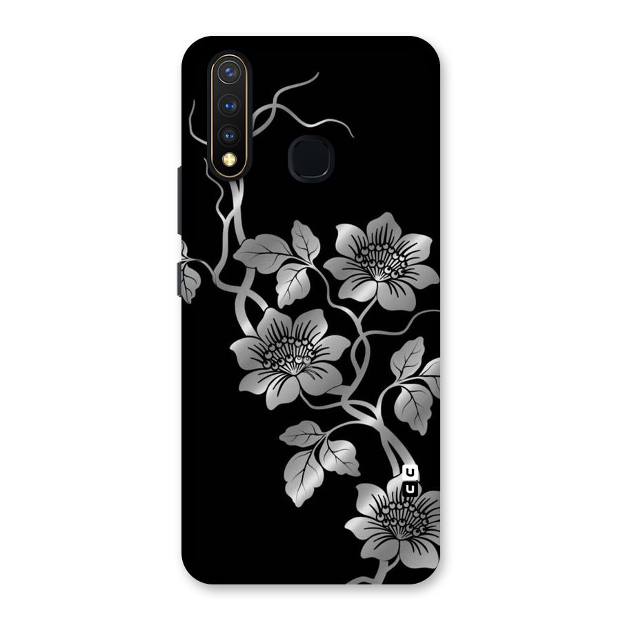 Silver Grey Flowers Back Case for Vivo U20