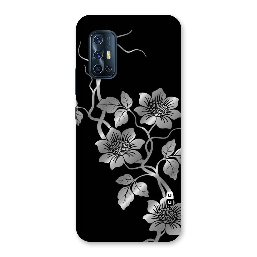 Silver Grey Flowers Back Case for Vivo V17