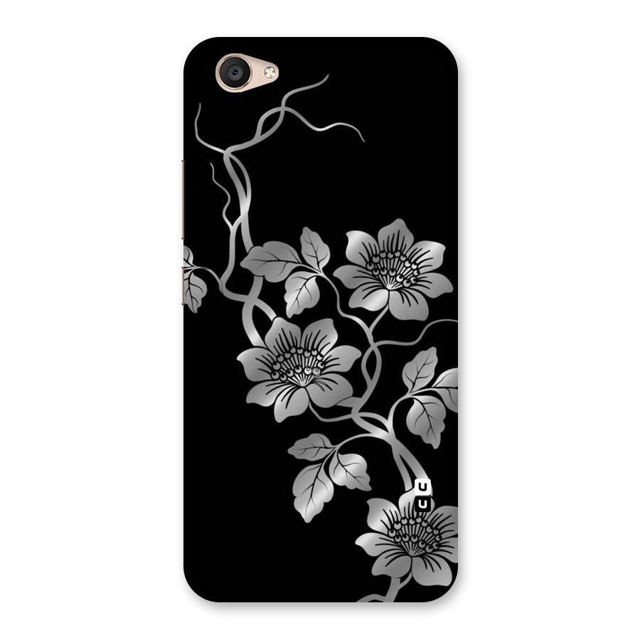 Silver Grey Flowers Back Case for Vivo V5 Plus