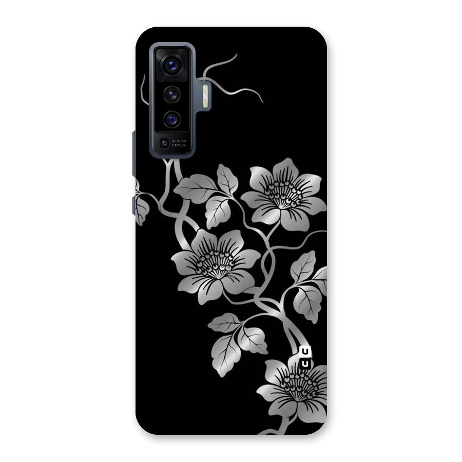 Silver Grey Flowers Back Case for Vivo X50