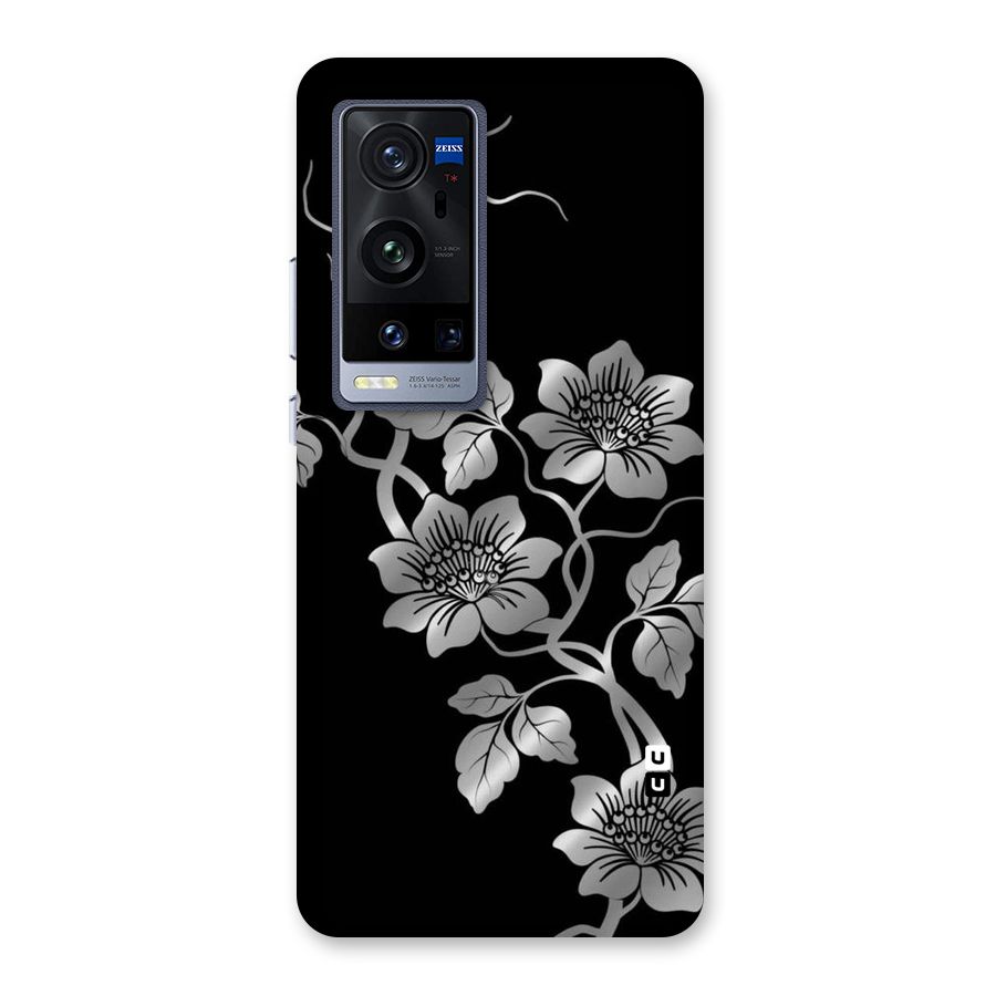 Silver Grey Flowers Back Case for Vivo X60 Pro Plus