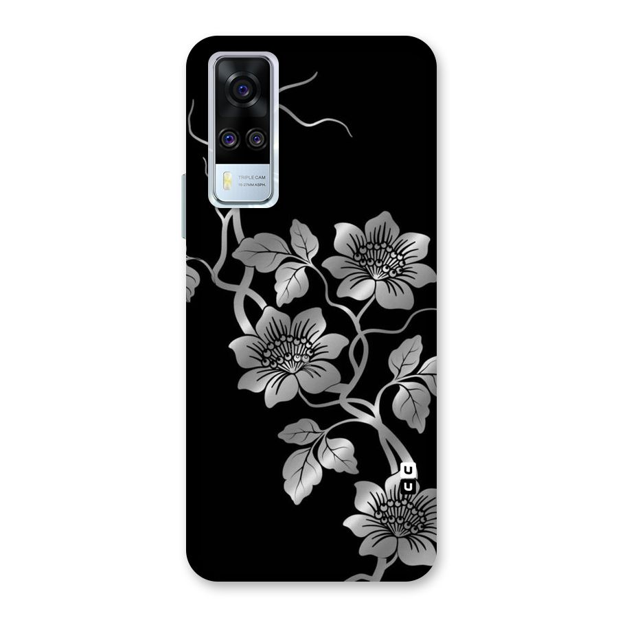 Silver Grey Flowers Back Case for Vivo Y31