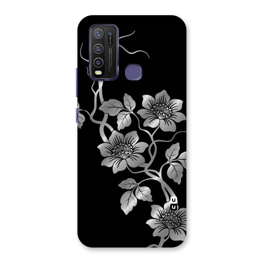 Silver Grey Flowers Back Case for Vivo Y50