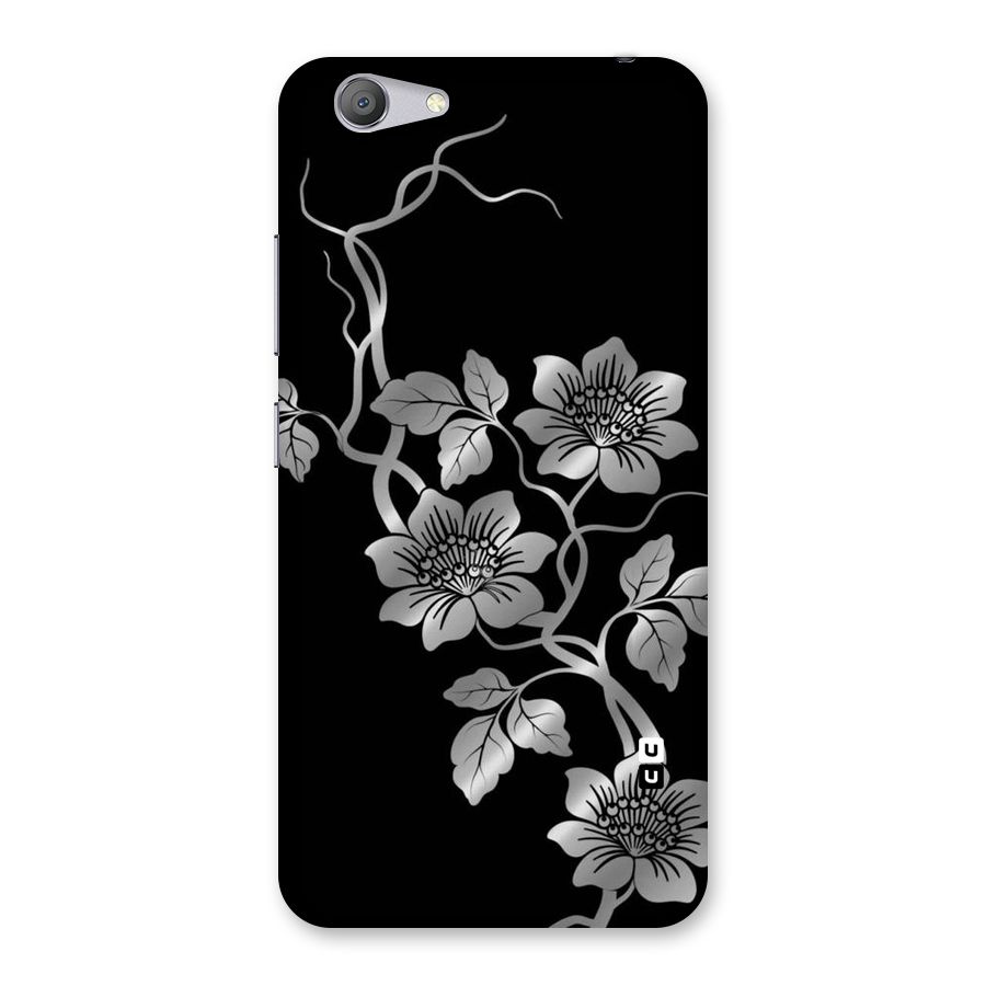 Silver Grey Flowers Back Case for Vivo Y53