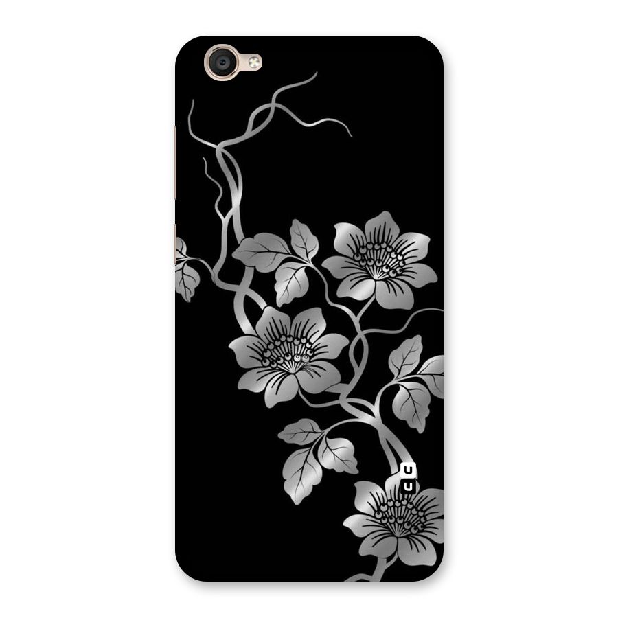 Silver Grey Flowers Back Case for Vivo Y55