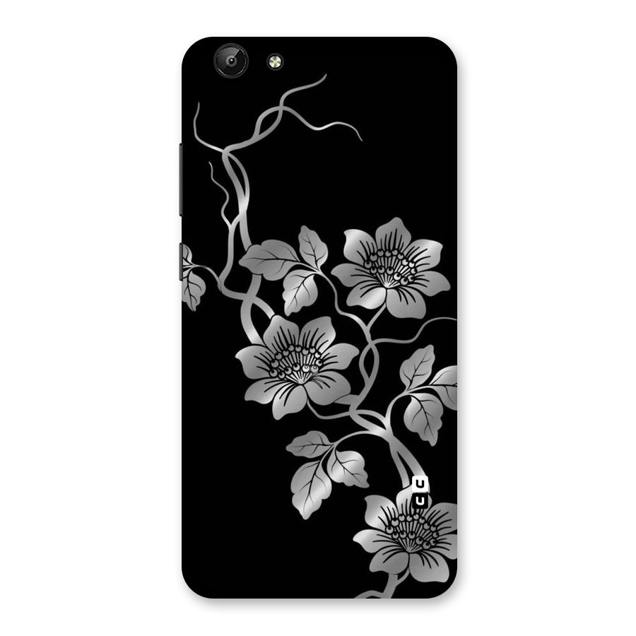 Silver Grey Flowers Back Case for Vivo Y69