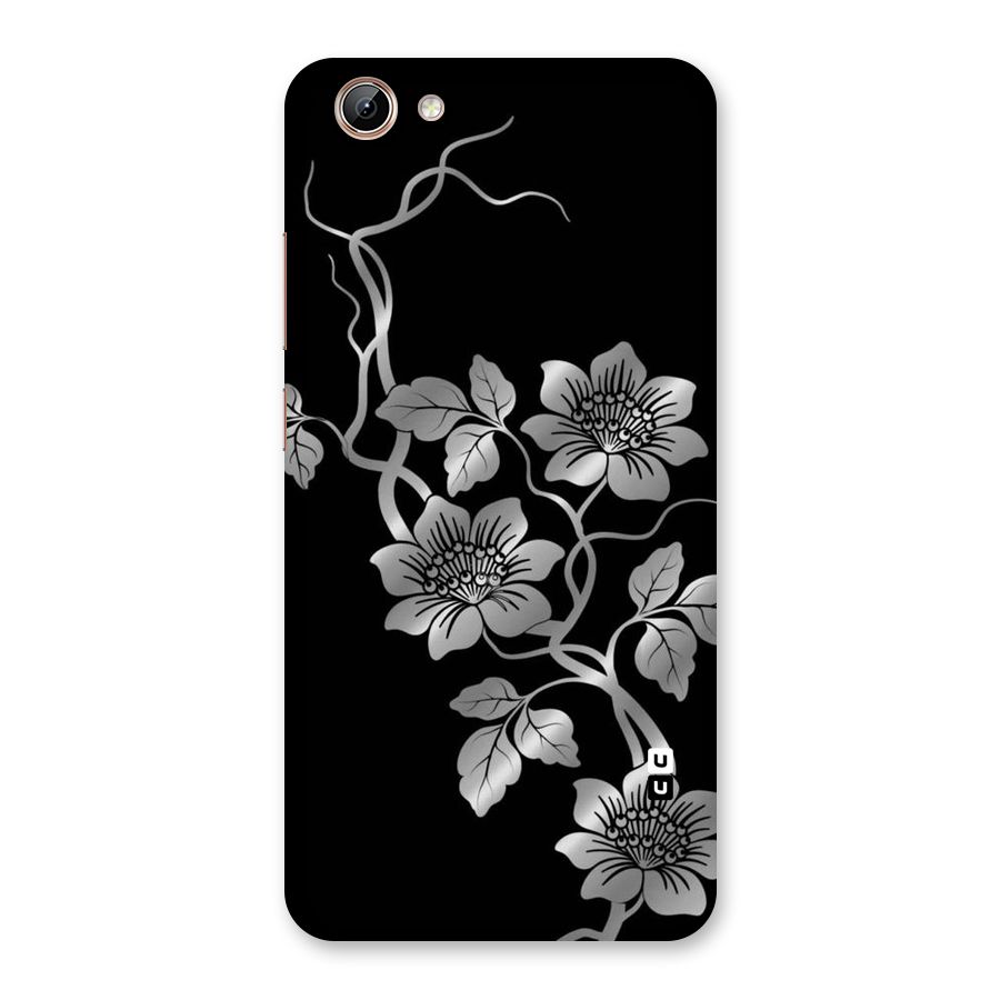 Silver Grey Flowers Back Case for Vivo Y71i