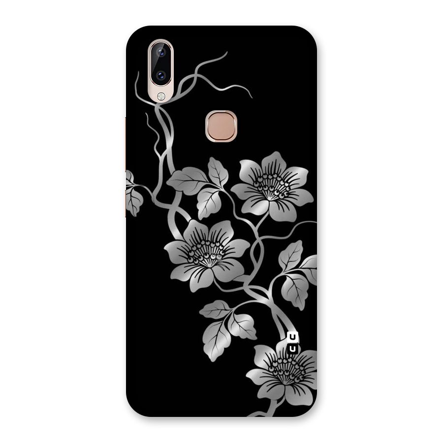 Silver Grey Flowers Back Case for Vivo Y83 Pro