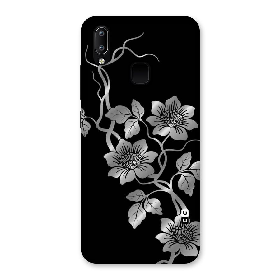 Silver Grey Flowers Back Case for Vivo Y93