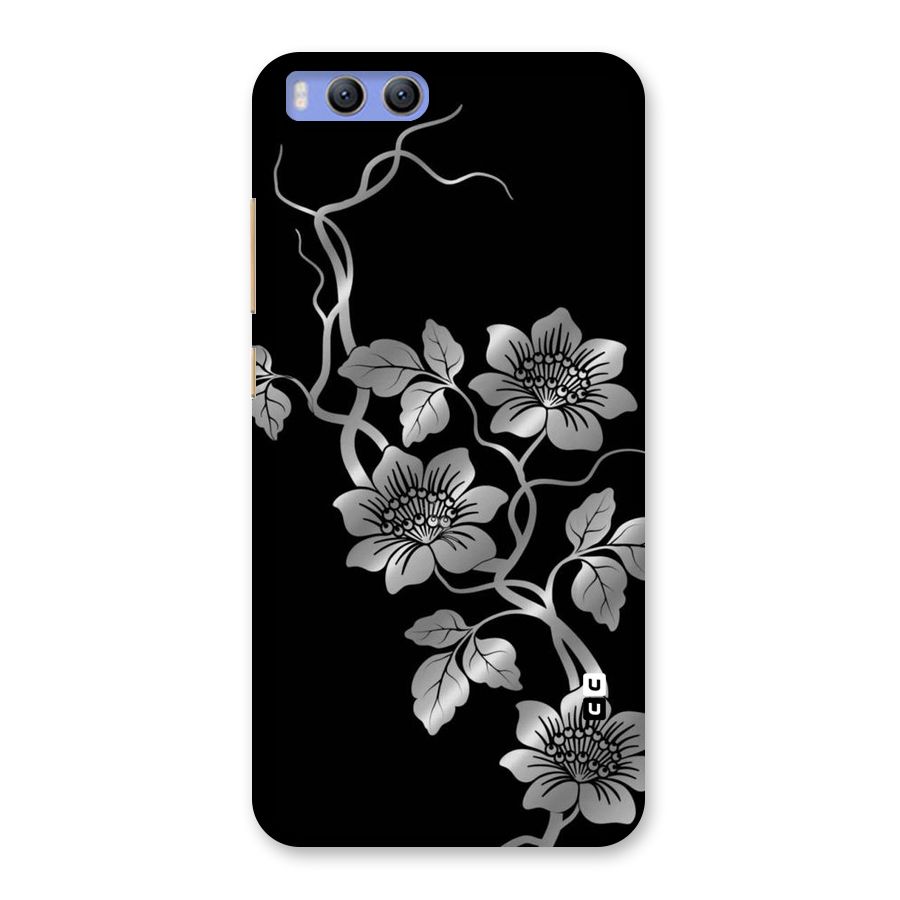 Silver Grey Flowers Back Case for Xiaomi Mi 6