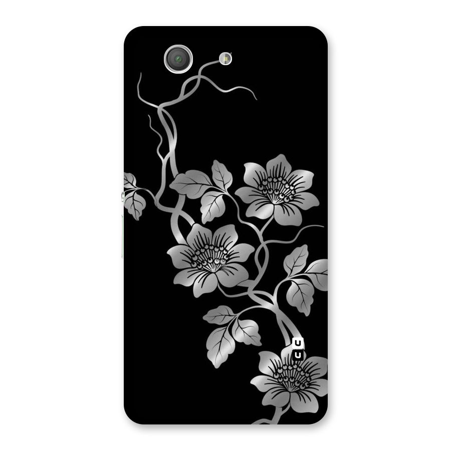 Silver Grey Flowers Back Case for Xperia Z3 Compact