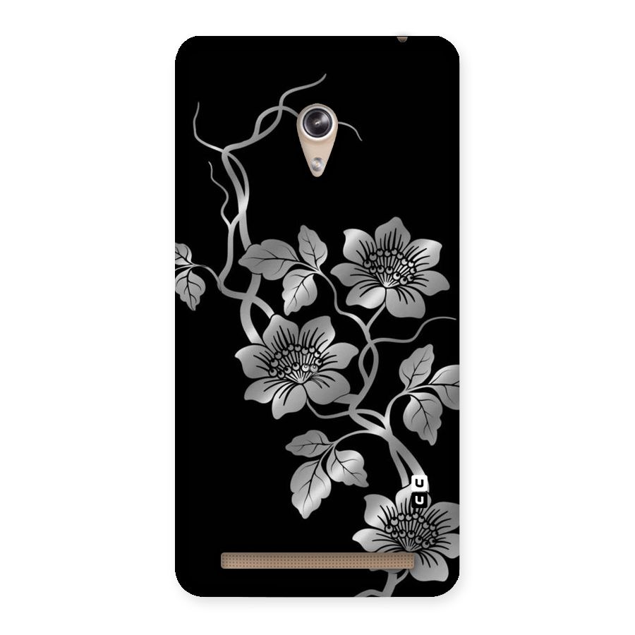 Silver Grey Flowers Back Case for Zenfone 6