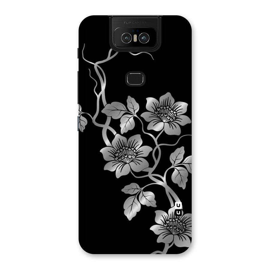 Silver Grey Flowers Back Case for Zenfone 6z