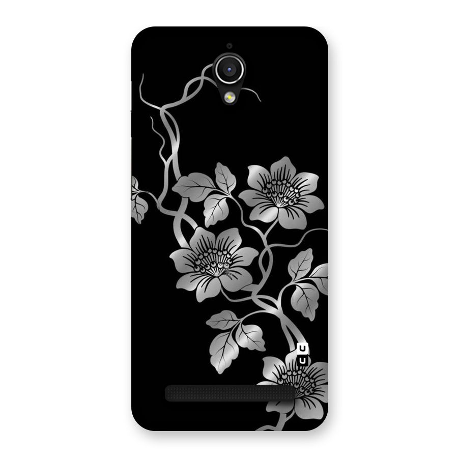 Silver Grey Flowers Back Case for Zenfone Go