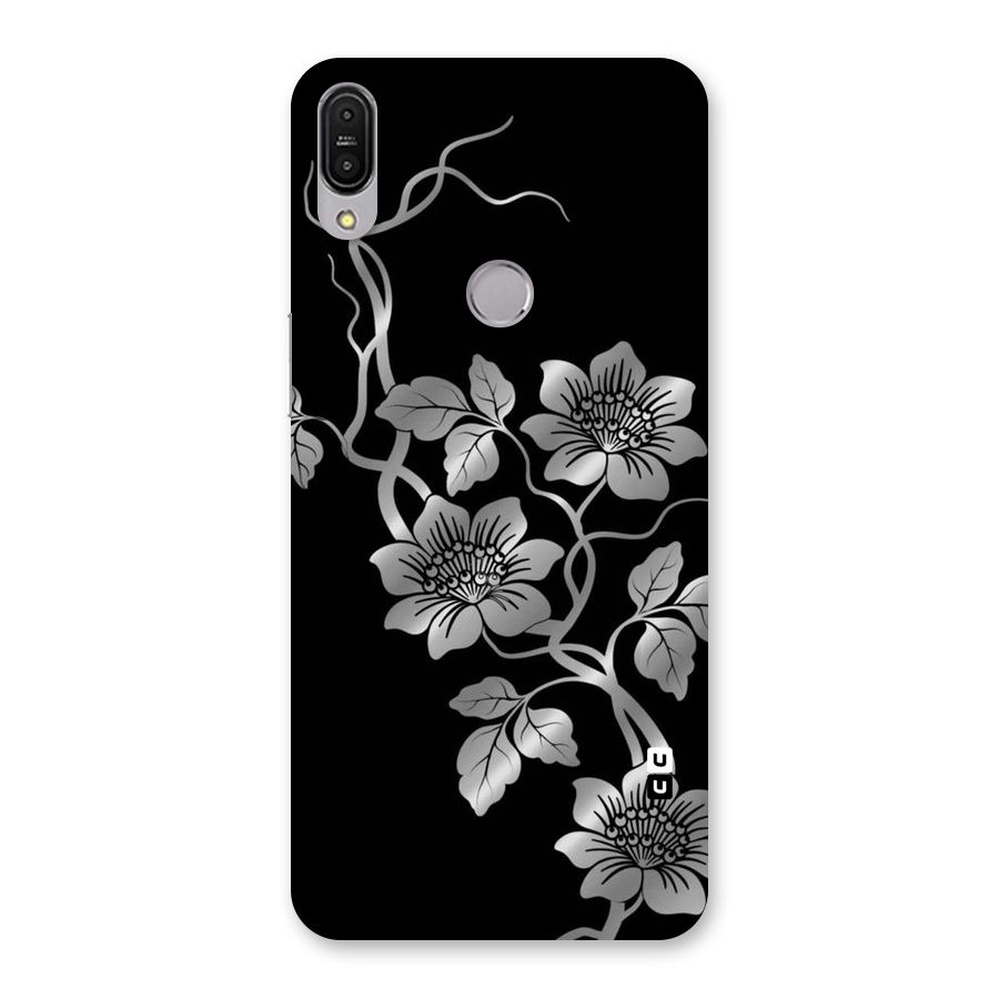 Silver Grey Flowers Back Case for Zenfone Max Pro M1