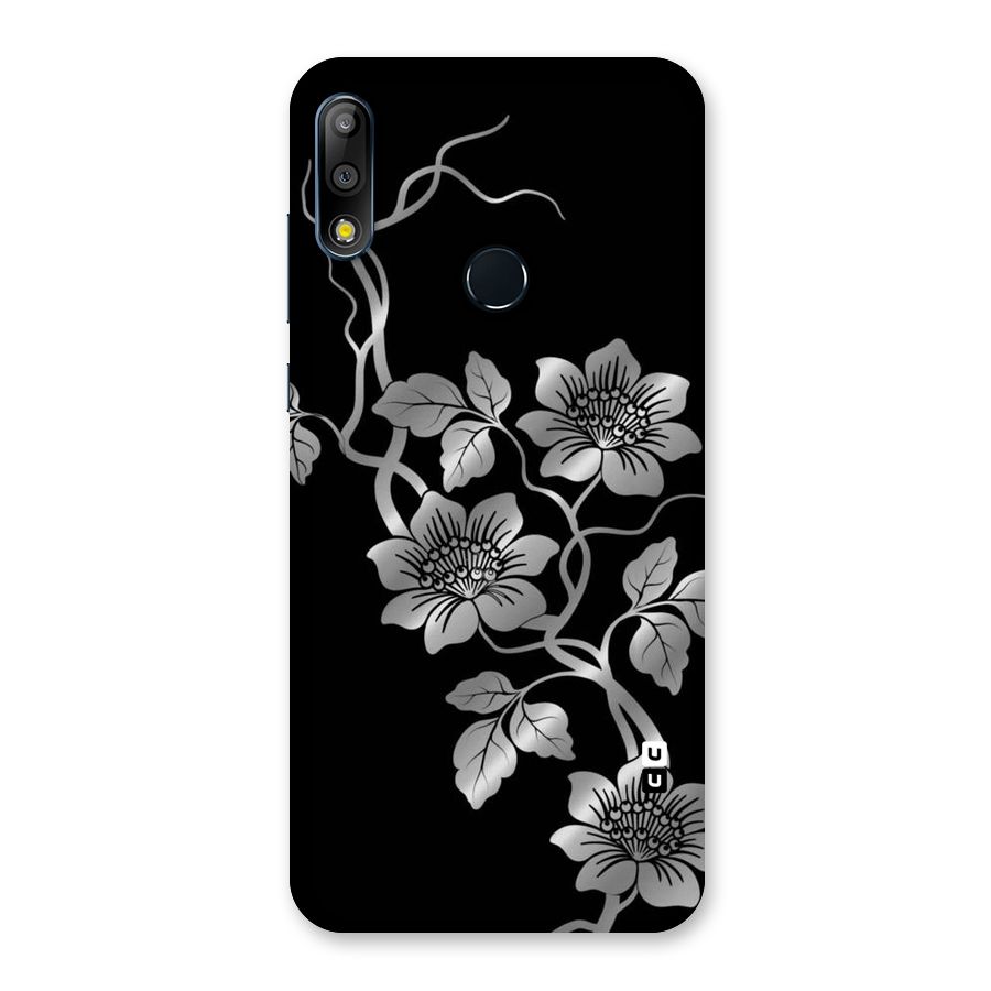 Silver Grey Flowers Back Case for Zenfone Max Pro M2