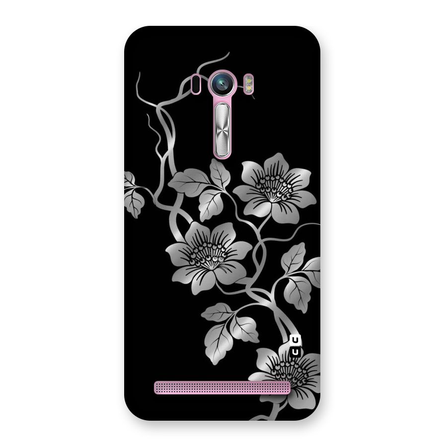 Silver Grey Flowers Back Case for Zenfone Selfie