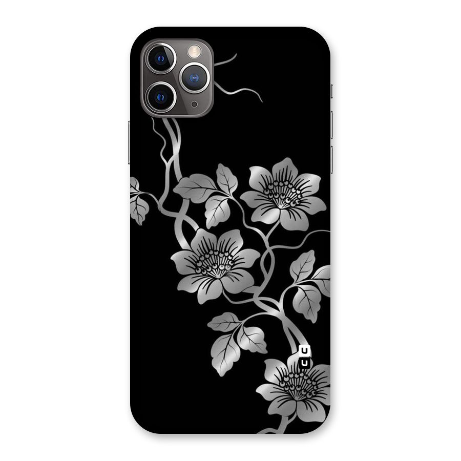 Silver Grey Flowers Back Case for iPhone 11 Pro Max
